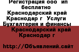 Регистрация ооо, ип бесплатно - Краснодарский край, Краснодар г. Услуги » Бухгалтерия и финансы   . Краснодарский край,Краснодар г.